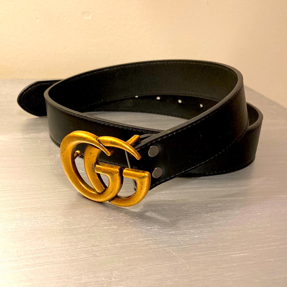 🔥 GG Marmont belt • black • 40” length with buckle • golden GG buckle 🔥